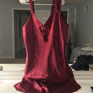 Vintage Maroon Silk Dress/Nightgown